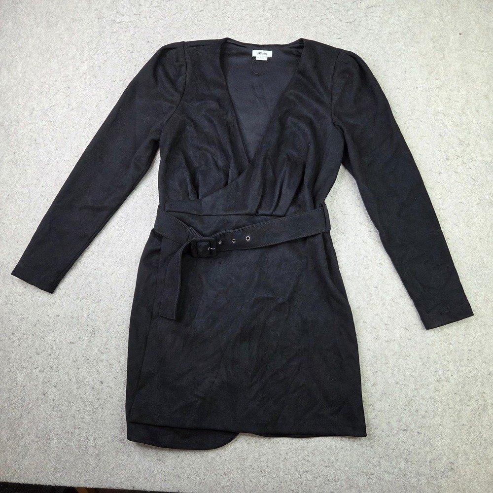 Jason Wu Women's Black Wrap Button-Down Midi Dress Size Small Belted